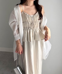 RANAN（ラナン）の「リボンギャザーペプラムナローワンピ（ワンピース）」