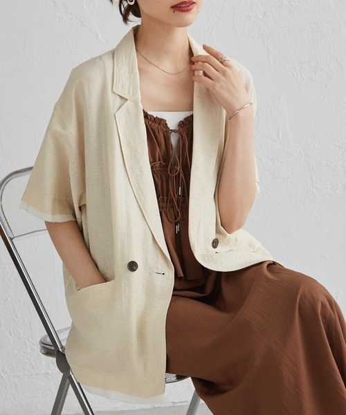 RANAN(ラナン)の「リボンギャザーペプラムナローワンピ(ワンピース・レディース・ブラック/アイボリー/ブラウン・LL/M/L/SP)」の7枚目の写真