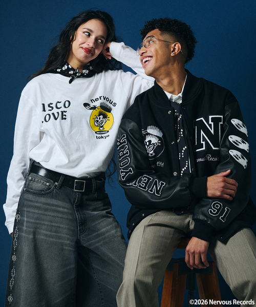 JOURNAL STANDARD（ジャーナルスタンダード）の「Nervous Records / ナーヴァス・レコーズ × A-1 CLOTHING  ロンT（Tシャツ/カットソー・メンズ・ブラック/ホワイト/ボルドー・MEDIUM/LARGE/X-LARGE）」の9枚目の写真