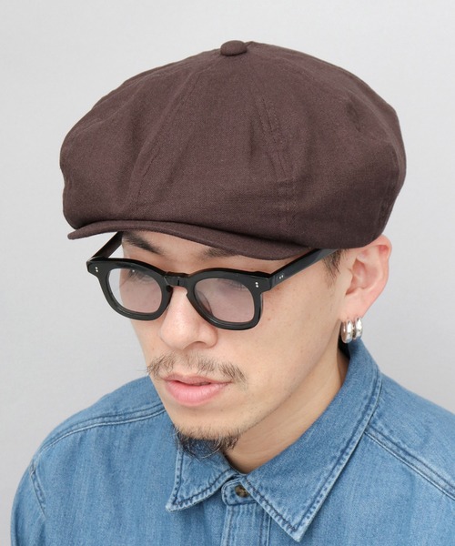 Basiquenti（ベーシックエンティ）の「綿麻混 ビッグシルエット キャスケット（キャスケット・メンズ・カーキ/ブラック/ブラウン・FREE）」の3枚目の写真