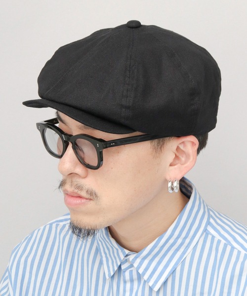 Basiquenti（ベーシックエンティ）の「綿麻混 ビッグシルエット キャスケット（キャスケット・メンズ・カーキ/ブラック/ブラウン・FREE）」の2枚目の写真