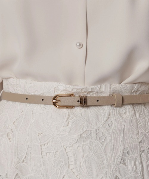 JUSGLITTY（ジャスグリッティー）の「ベルト付レースタイトスカート（スカート・レディース・ピンクベージュ/ネイビー/ホワイト・2/1/0）」の22枚目の写真