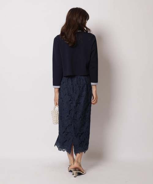 JUSGLITTY（ジャスグリッティー）の「ベルト付レースタイトスカート（スカート・レディース・ピンクベージュ/ネイビー/ホワイト・2/1/0）」の14枚目の写真