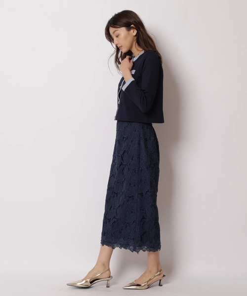 JUSGLITTY（ジャスグリッティー）の「ベルト付レースタイトスカート（スカート・レディース・ピンクベージュ/ネイビー/ホワイト・2/1/0）」の17枚目の写真