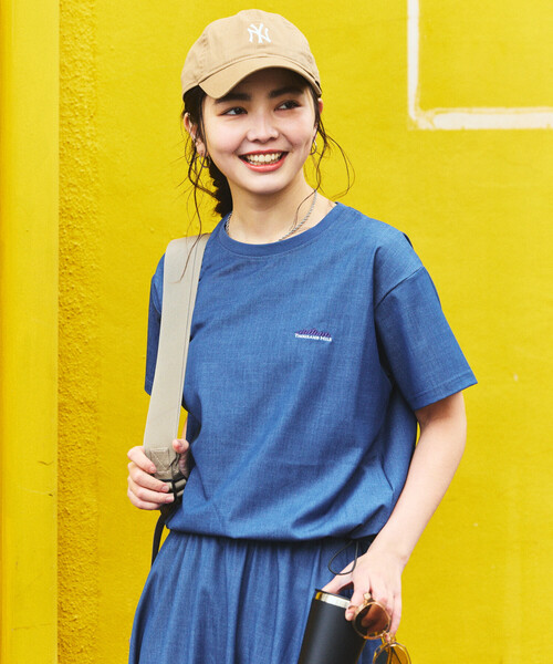 FREAK'S STORE(フリークスストア)の「THOUSAND MILE × FREAK'S STORE/サウザンドマイル 別注 UVカット デニムライク スカートセットアップ(セットアップ・レディース・ネイビー・フリ-)」の15枚目の写真