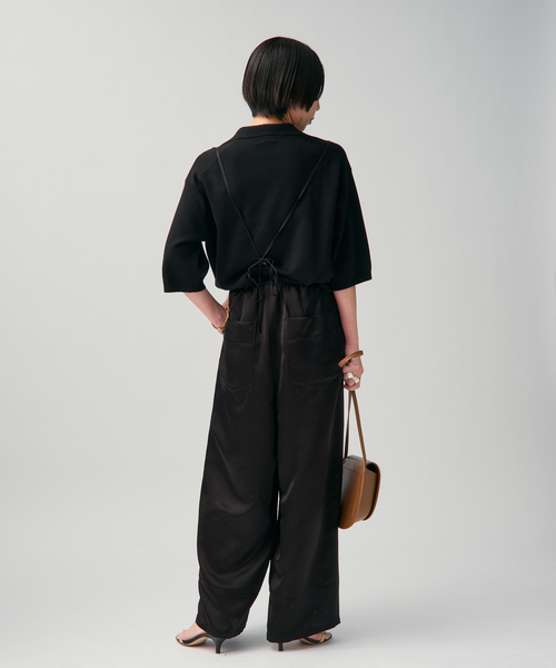 VERMEIL par iena（ヴェルメイユパーイエナ）の「サテンサスペンダーパンツ（その他パンツ・レディース・ブラック/アイボリー・38/36/40）」の5枚目の写真