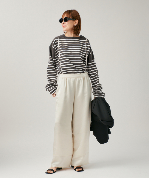 VERMEIL par iena（ヴェルメイユパーイエナ）の「サテンサスペンダーパンツ（その他パンツ・レディース・ブラック/アイボリー・38/36/40）」の14枚目の写真