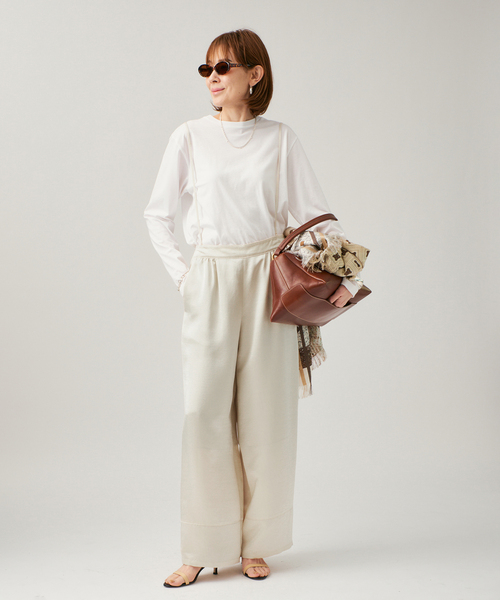 VERMEIL par iena（ヴェルメイユパーイエナ）の「サテンサスペンダーパンツ（その他パンツ・レディース・ブラック/アイボリー・38/36/40）」の19枚目の写真