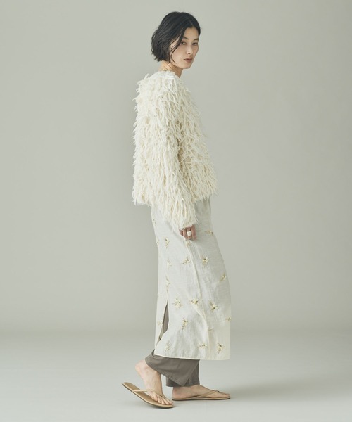 Curensology（カレンソロジー）の「Curensology(カレンソロジー)/フラワービーズスカート（スカート・レディース・オフホワイト/ブラック・FREE）」の7枚目の写真