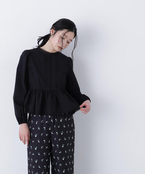 N.(N. Natural Beauty Basic)(エヌエヌナチュラルビューティーベーシック)の「コットンレースブラウス(シャツ/ブラウス・レディース・オフホワイト/ピンク/ブラック・フリ-)」の5枚目の写真
