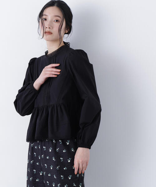 N.(N. Natural Beauty Basic)(エヌエヌナチュラルビューティーベーシック)の「コットンレースブラウス(シャツ/ブラウス・レディース・オフホワイト/ピンク/ブラック・フリ-)」の8枚目の写真