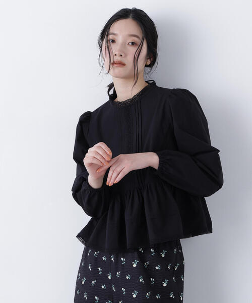 N.(N. Natural Beauty Basic)(エヌエヌナチュラルビューティーベーシック)の「コットンレースブラウス(シャツ/ブラウス・レディース・オフホワイト/ピンク/ブラック・フリ-)」の12枚目の写真