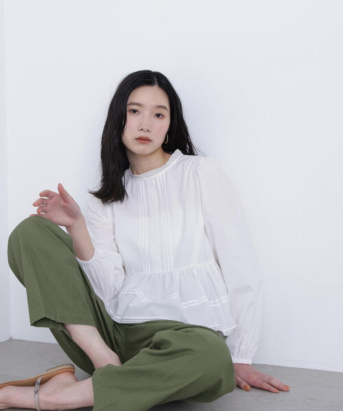 N.(N. Natural Beauty Basic)(エヌエヌナチュラルビューティーベーシック)の「コットンレースブラウス(シャツ/ブラウス・レディース・オフホワイト/ピンク/ブラック・フリ-)」の14枚目の写真