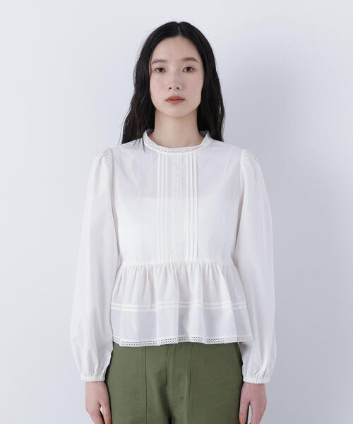 N.(N. Natural Beauty Basic)(エヌエヌナチュラルビューティーベーシック)の「コットンレースブラウス(シャツ/ブラウス・レディース・オフホワイト/ピンク/ブラック・フリ-)」の21枚目の写真