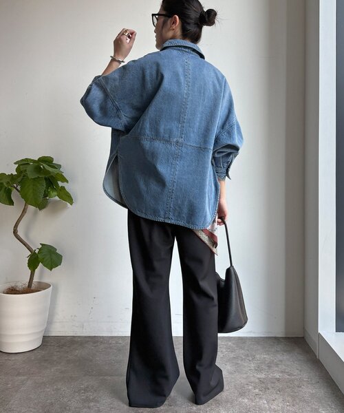 DouDou（ドゥドゥ）の「リヨセルツイルシャツ（シャツ/ブラウス・レディース・ブルー/オフホワイト・FREE）」の17枚目の写真