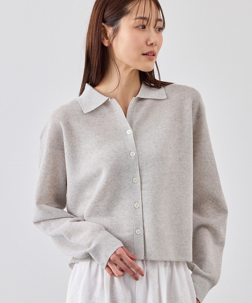 ROPE' PICNIC(ロペピクニック)の「スポンジシアーポロカーディガン/イージーケア(カーディガン/ボレロ・レディース・ミント/ラベンダー/ライトグレー・FREE)」の2枚目の写真