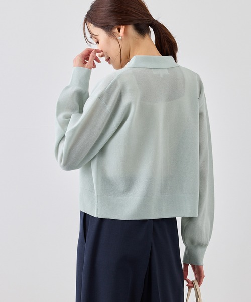 ROPE' PICNIC(ロペピクニック)の「スポンジシアーポロカーディガン/イージーケア(カーディガン/ボレロ・レディース・ミント/ラベンダー/ライトグレー・FREE)」の22枚目の写真
