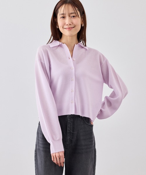 ROPE' PICNIC(ロペピクニック)の「スポンジシアーポロカーディガン/イージーケア(カーディガン/ボレロ・レディース・ミント/ラベンダー/ライトグレー・FREE)」の19枚目の写真