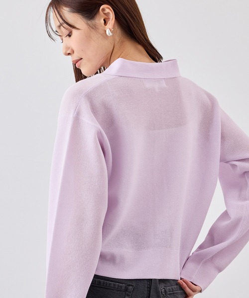 ROPE' PICNIC(ロペピクニック)の「スポンジシアーポロカーディガン/イージーケア(カーディガン/ボレロ・レディース・ミント/ラベンダー/ライトグレー・FREE)」の18枚目の写真