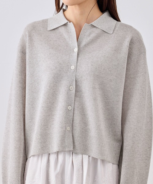 ROPE' PICNIC(ロペピクニック)の「スポンジシアーポロカーディガン/イージーケア(カーディガン/ボレロ・レディース・ミント/ラベンダー/ライトグレー・FREE)」の14枚目の写真