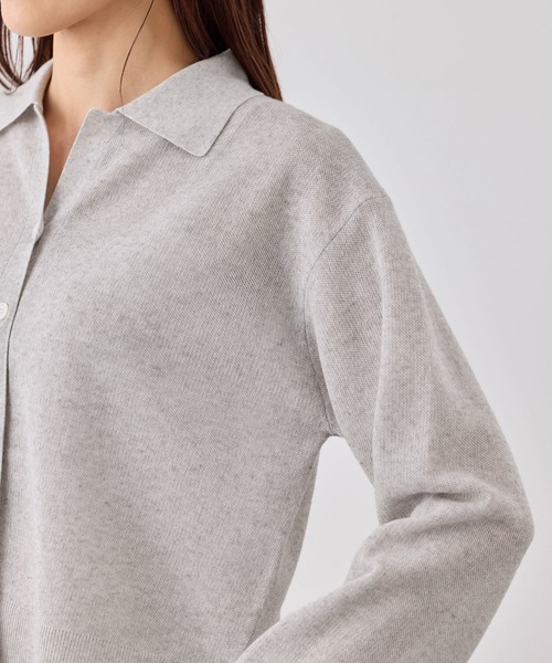 ROPE' PICNIC(ロペピクニック)の「スポンジシアーポロカーディガン/イージーケア(カーディガン/ボレロ・レディース・ミント/ラベンダー/ライトグレー・FREE)」の13枚目の写真