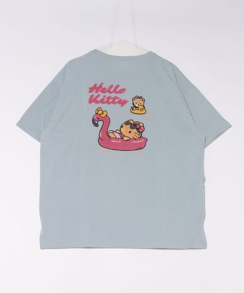 sanrio(サンリオ)の「sanrio(サンリオ)日焼けキャラクター サガラ刺繍 ビッグTシャツ/半袖 キャラT 夏コーデシャツ(Tシャツ/カットソー・レディース・スミクロ/グレー系/オフホワイト/サックスブルー・M/L)」の12枚目の写真