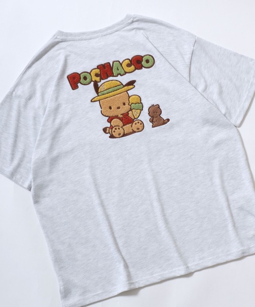 sanrio(サンリオ)の「sanrio(サンリオ)日焼けキャラクター サガラ刺繍 ビッグTシャツ/半袖 キャラT 夏コーデシャツ(Tシャツ/カットソー・レディース・スミクロ/グレー系/オフホワイト/サックスブルー・M/L)」の3枚目の写真