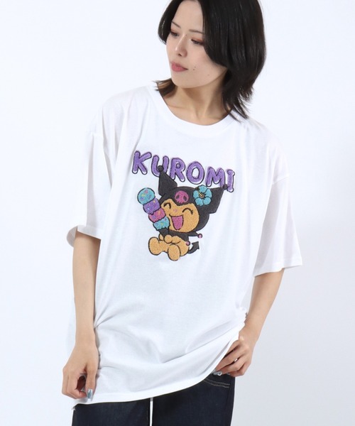 sanrio(サンリオ)の「sanrio(サンリオ)日焼けキャラクター サガラ刺繍 ビッグTシャツ/半袖 キャラT 夏コーデシャツ(Tシャツ/カットソー・レディース・スミクロ/グレー系/オフホワイト/サックスブルー・M/L)」の20枚目の写真