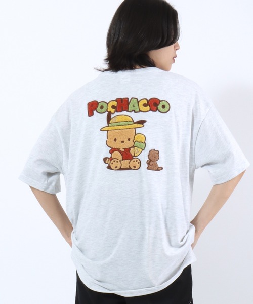 sanrio(サンリオ)の「sanrio(サンリオ)日焼けキャラクター サガラ刺繍 ビッグTシャツ/半袖 キャラT 夏コーデシャツ(Tシャツ/カットソー・レディース・スミクロ/グレー系/オフホワイト/サックスブルー・M/L)」の17枚目の写真