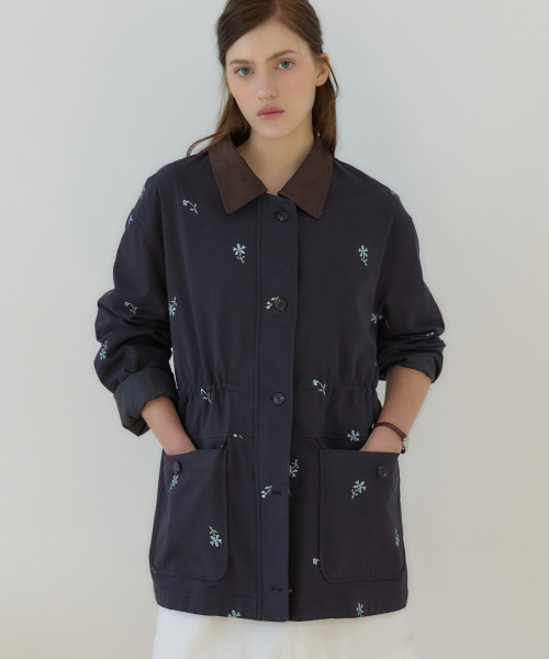 OURHOPE(アワーホープ)の「フローラ刺繍コットンジャケット - ネイビー(その他アウター・レディース・ネイビー・ONE)」の2枚目の写真