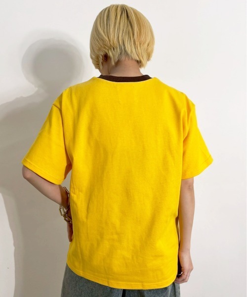 MIDVEIN(ミッドヴェイン)の「Shirring ringer T(Tシャツ/カットソー・レディース・ブラック/杢グレー/イエロー/ホワイト・FREE)」の6枚目の写真