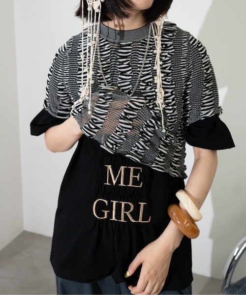 MIDVEIN(ミッドヴェイン)の「Shirring ringer T(Tシャツ/カットソー・レディース・ブラック/杢グレー/イエロー/ホワイト・FREE)」の10枚目の写真