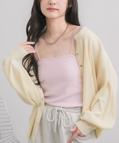 RETRO GIRL(レトロガール)の「カップ付キャミソール(キャミソール・レディース・ブラック/オフホワイト/ブラック系その他3/ピンク・FREE)」の4枚目の写真