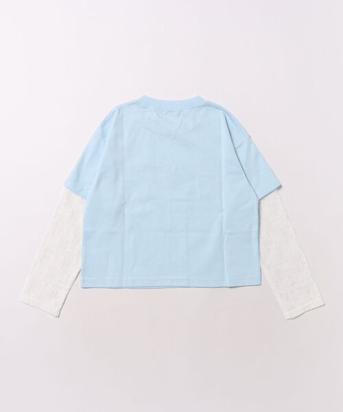 BABYDOLL(ベビードール)の「レース袖レイヤードロンT 1419K(Tシャツ/カットソー・キッズ・ホワイト/スカイブルー系1・130cm/140cm/100cm/110cm/120cm/90cm)」の12枚目の写真