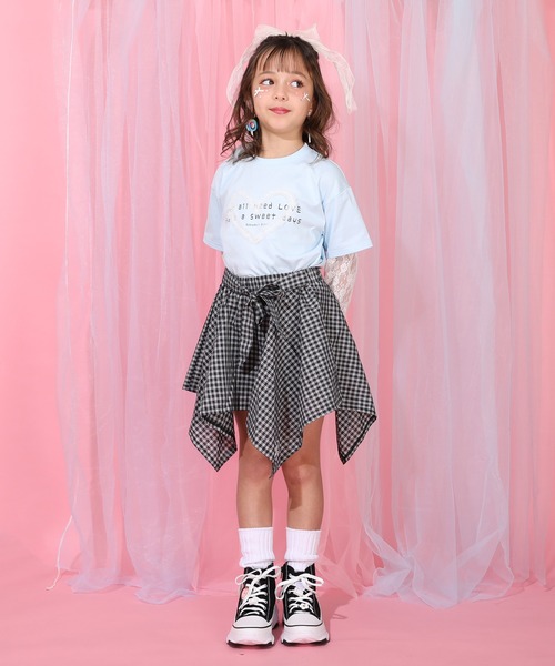 BABYDOLL(ベビードール)の「レース袖レイヤードロンT 1419K(Tシャツ/カットソー・キッズ・ホワイト/スカイブルー系1・130cm/140cm/100cm/110cm/120cm/90cm)」の11枚目の写真