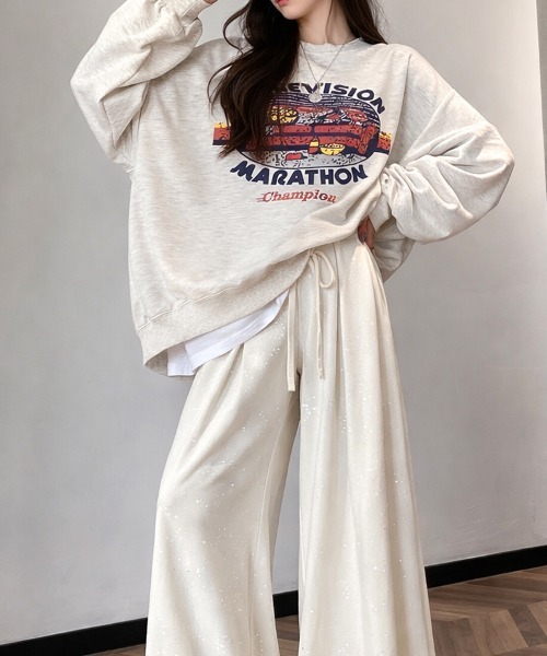 SallyLunn（サリーラン）の「ヴィンテージプリント オーバーサイズスウェット（スウェット・レディース・ブラック/グレー・LARGE/MEDIUM）」の9枚目の写真