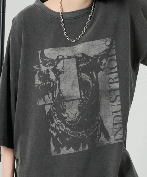 Alfred Alex(アルフレッドアレックス)の「【Alfred Alex】Animal Graphic Tee / ヴィンテージライク アニマルグラフィック オーバーサイズ Tシャツ(Tシャツ/カットソー・メンズ・グレイッシュブルー/ブラック/グレー/ブラック系・L/M)」の11枚目の写真