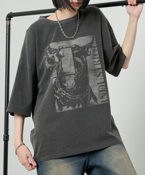 Alfred Alex(アルフレッドアレックス)の「【Alfred Alex】Animal Graphic Tee / ヴィンテージライク アニマルグラフィック オーバーサイズ Tシャツ(Tシャツ/カットソー・メンズ・グレイッシュブルー/ブラック/グレー/ブラック系・L/M)」の12枚目の写真