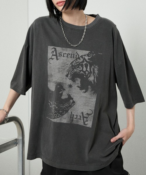 Alfred Alex(アルフレッドアレックス)の「【Alfred Alex】Animal Graphic Tee / ヴィンテージライク アニマルグラフィック オーバーサイズ Tシャツ(Tシャツ/カットソー・メンズ・グレイッシュブルー/ブラック/グレー/ブラック系・L/M)」の20枚目の写真