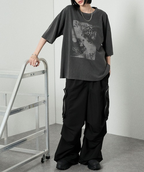 Alfred Alex(アルフレッドアレックス)の「【Alfred Alex】Animal Graphic Tee / ヴィンテージライク アニマルグラフィック オーバーサイズ Tシャツ(Tシャツ/カットソー・メンズ・グレイッシュブルー/ブラック/グレー/ブラック系・L/M)」の21枚目の写真