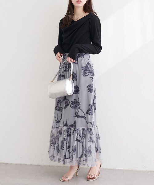 natural couture（ナチュラルクチュール）の「スムース天竺ドレーププルオーバー（ニット/セーター・レディース・オフホワイト/ブラック/ピンク・FREE）」の18枚目の写真