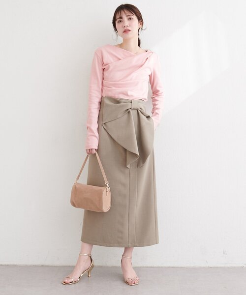 natural couture（ナチュラルクチュール）の「スムース天竺ドレーププルオーバー（ニット/セーター・レディース・オフホワイト/ブラック/ピンク・FREE）」の22枚目の写真