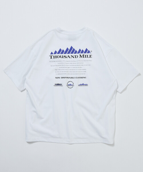THOUSAND MILE(サウザンドマイル)の「限定展開 THOUSAND MILE/サウザンドマイル THOUSAND MILE×FREAK'S STORE/サウザンドマイル 別注 バックプリント ヒストリーロゴTシャツ/抗菌防臭/吸水速乾(Tシャツ/カットソー・メンズ・ホワイト/グリーン/アッシュグレー/ブラック・SMALL/MEDIUM/LARGE)」の5枚目の写真