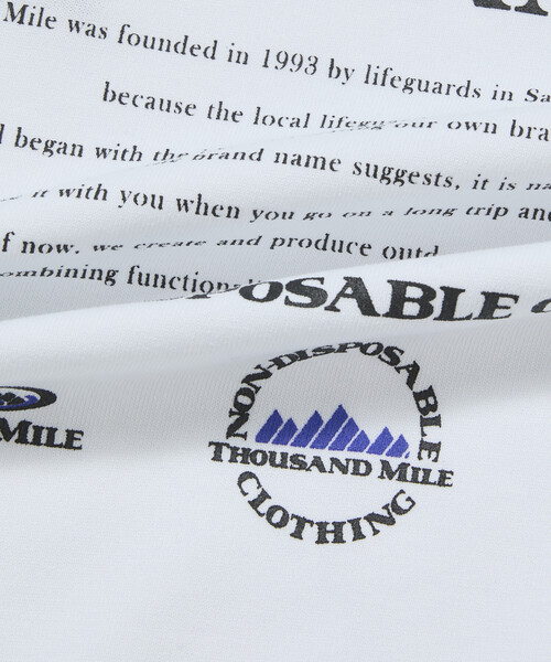 THOUSAND MILE(サウザンドマイル)の「限定展開 THOUSAND MILE/サウザンドマイル THOUSAND MILE×FREAK'S STORE/サウザンドマイル 別注 バックプリント ヒストリーロゴTシャツ/抗菌防臭/吸水速乾(Tシャツ/カットソー・メンズ・ホワイト/グリーン/アッシュグレー/ブラック・SMALL/MEDIUM/LARGE)」の9枚目の写真