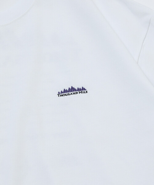 THOUSAND MILE(サウザンドマイル)の「限定展開 THOUSAND MILE/サウザンドマイル THOUSAND MILE×FREAK'S STORE/サウザンドマイル 別注 バックプリント ヒストリーロゴTシャツ/抗菌防臭/吸水速乾(Tシャツ/カットソー・メンズ・ホワイト/グリーン/アッシュグレー/ブラック・SMALL/MEDIUM/LARGE)」の12枚目の写真