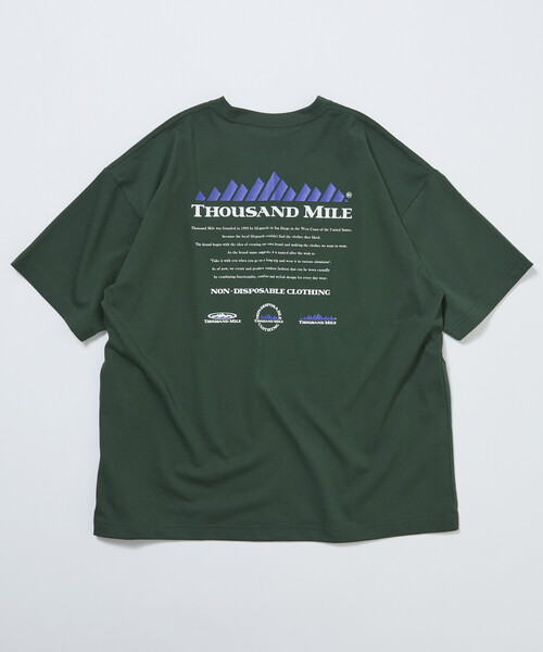 THOUSAND MILE(サウザンドマイル)の「限定展開 THOUSAND MILE/サウザンドマイル THOUSAND MILE×FREAK'S STORE/サウザンドマイル 別注 バックプリント ヒストリーロゴTシャツ/抗菌防臭/吸水速乾(Tシャツ/カットソー・メンズ・ホワイト/グリーン/アッシュグレー/ブラック・SMALL/MEDIUM/LARGE)」の14枚目の写真
