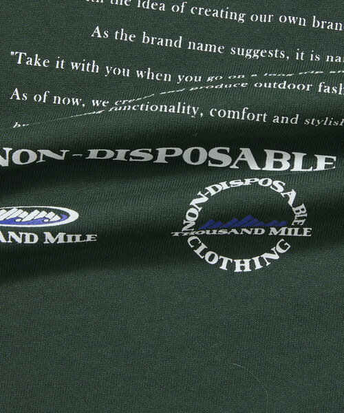 THOUSAND MILE(サウザンドマイル)の「限定展開 THOUSAND MILE/サウザンドマイル THOUSAND MILE×FREAK'S STORE/サウザンドマイル 別注 バックプリント ヒストリーロゴTシャツ/抗菌防臭/吸水速乾(Tシャツ/カットソー・メンズ・ホワイト/グリーン/アッシュグレー/ブラック・SMALL/MEDIUM/LARGE)」の16枚目の写真