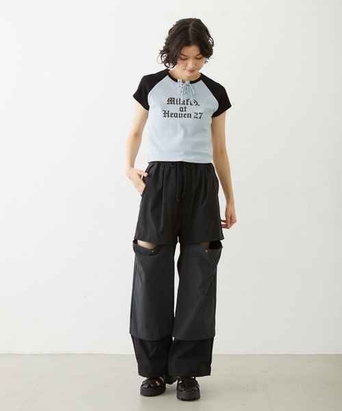 MILKFED.(ミルクフェド)の「BICOLOR PANTS(その他パンツ・レディース・パープル/ブラック/オリーブ・S/M)」の19枚目の写真