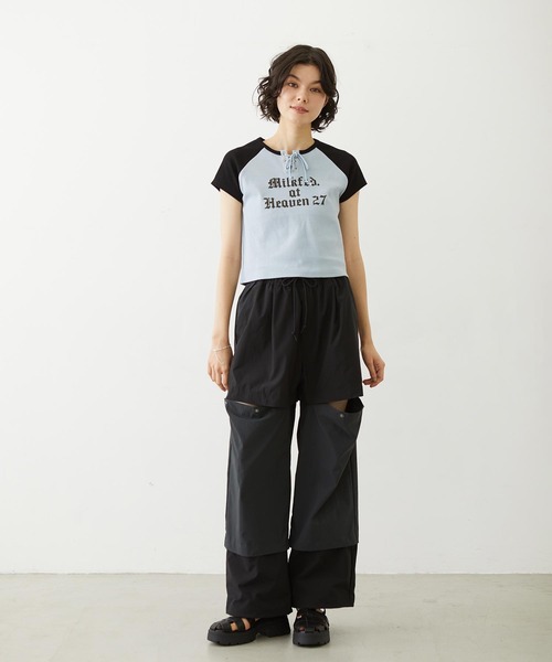 MILKFED.(ミルクフェド)の「BICOLOR PANTS(その他パンツ・レディース・パープル/ブラック/オリーブ・S/M)」の20枚目の写真