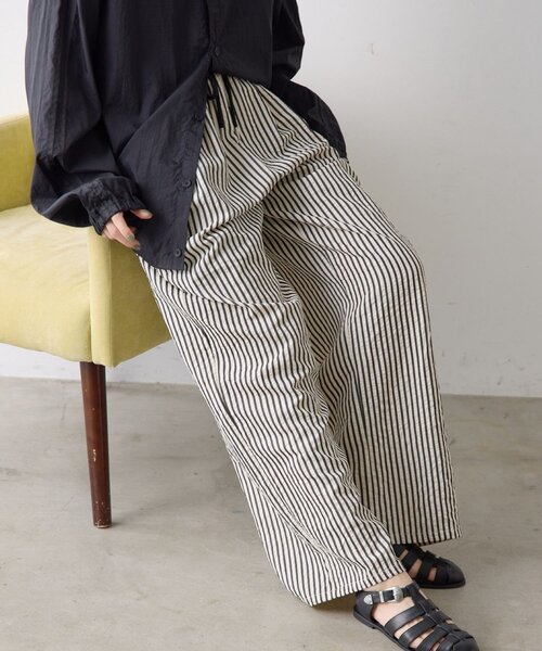 ear PAPILLONNER（イアパピヨネ）の「サマーイージーパンツ【SUM1 STYLE】（その他パンツ・レディース・ホワイト/ブラック/ベージュ・FREE）」の2枚目の写真